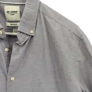 Ben Sherman Mens Tailored Slim Fit Preppy Speckled Button Up Shirt 16 34/35 L